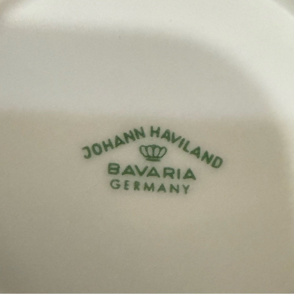 Set of 4 Vintage JOHANN HAVILAND Bavaria Germany Blue Garland Roses Tea Cups - Picture 9 of 10